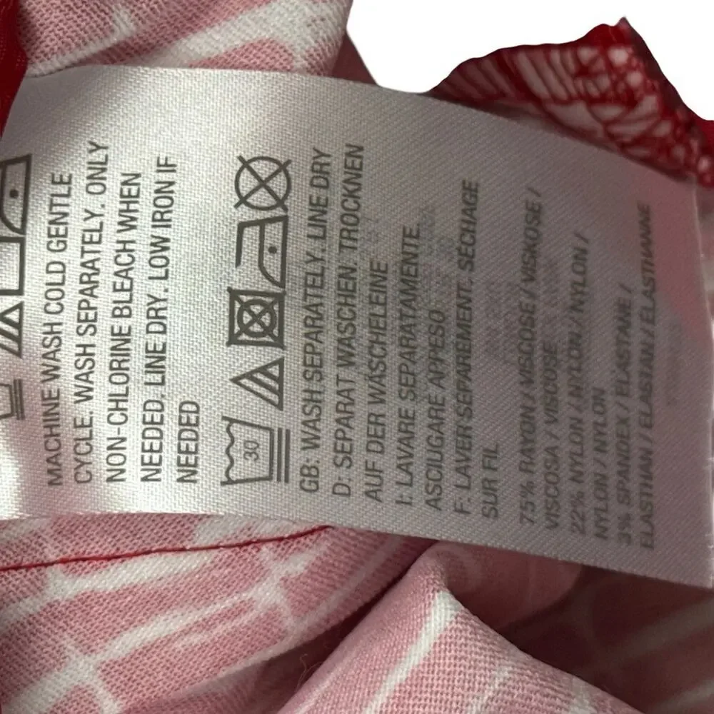 Susan Graver Womens Red White Zip Fly Stretch Elastic Waist Pants Printed 18 W - Picture 15 of 16